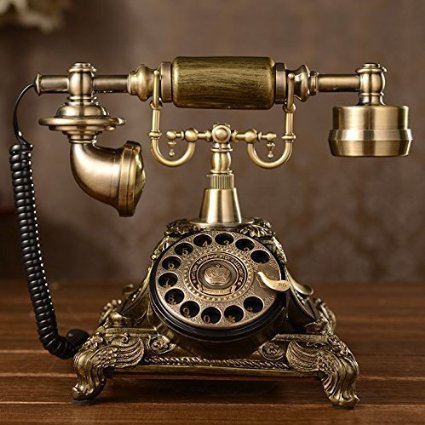 Resin imitation copper Vintage STYLE ROTARY Retro old fashioned Rotary Dial Home and office Telephone