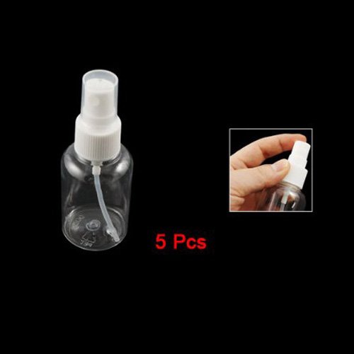 TOOGOO(R) 5 Pcs Empty Clear White Plastic Spray Bottle Pump 50ML