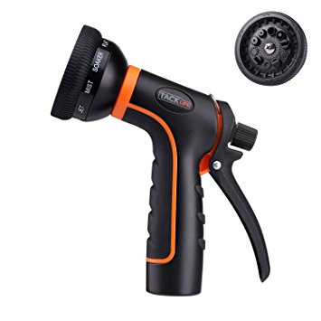 TACKLIFE Garden Hose Nozzle/Spray Nozzle 10 Patterns Water Nozzle/High Pressure/Suitable for Car Washing, Garden Watering, Car Washing丨GHN1A