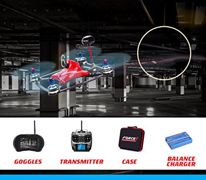 FPV Drone Racing Kit - DYS XDR220 RTF FPV Racing Drone | RC Quadcopter with HD CCD Camera, Carbon Fiber Frame, SP F3 Flight Controller | Radiolink AT-9 Transmitter | FPV Goggles | Balance Charger