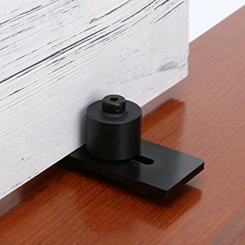 SMARTSTANDARD Sliding Barn Door bottom Adjustable Floor Guide Floor Guide Roller (Black)