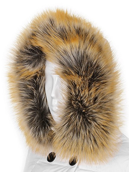 Futrzane Trim Hood Faux Fake Fur Hood Winter for Jacket Ski Collar Wrap Shawl