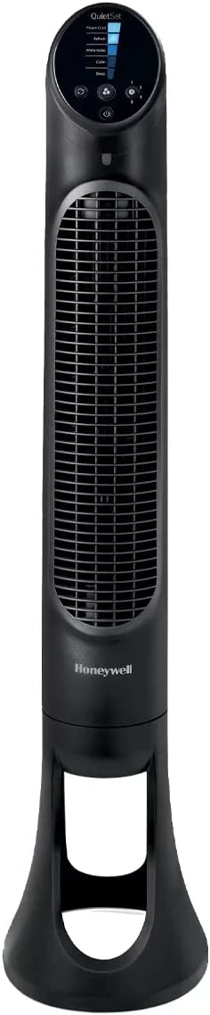 Honeywell QuietSet Oscillating Electric Tower Stand Fan 40” Powerful and Quiet 5-Speeds with Remote Control (Black) HYF260BV2