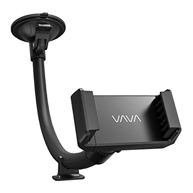 VAVA Windshield Long Arm Car Phone Mount, One Hand Operation, 360° Rotation Phone Holder for Cars, Compatible With Most Smartphones