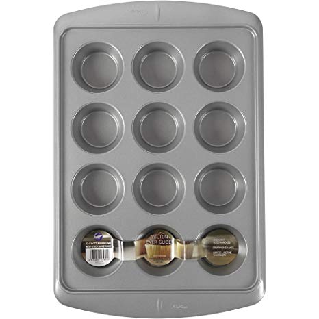 Wilton Ever-Glide Muffin Pan, Enjoy Warm Home-Made Muffins Right Out of Your Oven, Great for Cupcakes, Roasted Veggies, Shredded Potato Egg Cups and More, 12 Cup