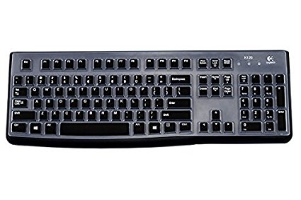 CaseBuy Ultra Thin Silicone Desktop Keyboard Cover Skin Protector for Logitech Keyboard K120 MK120 US Version (Semi-Black)