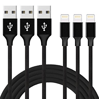 iPhone Charger Chamfind,iPhone Lightning to USB Cable (3Pack 10FT) Syncing and Charging Cord for iPhone7 Plus 6 6s Plus 5 5s 5c SE, iPad Air,Mini Air Pro iPod (Black)