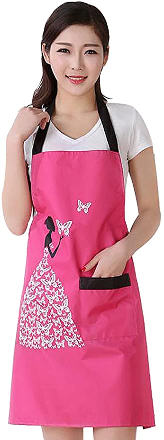 Kitchen Apron Waterproof Anti-oil Stain Adult PVC Butterfly Pinafore for Cooking
