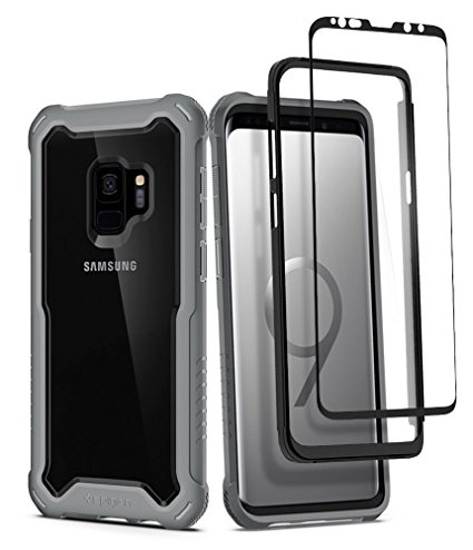 Spigen Hybrid 360 Galaxy S9 Case with 360 Full Body Coverage Protection with Tempered Glass Screen Protector for Samsung Galaxy S9 (2018) - Titanium Gray