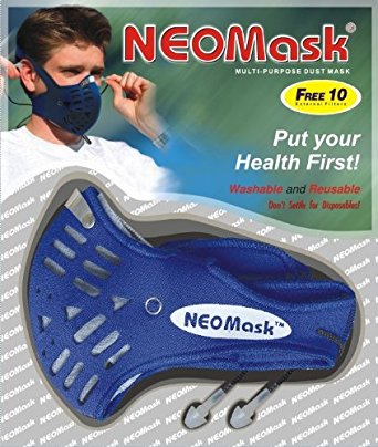 Neoprene Carbon Mask - Multi-Purpose Dust Mask with 2 Carbon Filters and 10 External Filters
