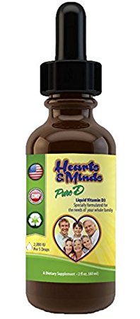 Vitamin-D3 Liquid Family Supplement Flexible-Dose - Natural Tasteless 2000 IU per 5 Drops, Bio-Available Vitamin D for ALL ages – Non GMO, Gluten-Free, No Artificial ANYTHING. 2 oz bottle (2140 drops)