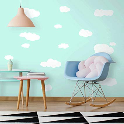RoomMates RMK1562SCS Clouds Peel and Stick Wall Decals (White)