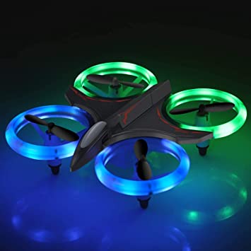 RC Drone, 2020 Upgraded Mini Drones with LED Lights RC Quadcopter Headless Mode 2.4GHz 4 Chanel 6 Axis Gyro Steady Hold Height Helicopter for Training