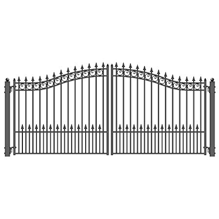 ALEKO® Prague Style Iron Wrought Gate 14' High Quality Driveway Gates Ornamental Dual Swing Gates 14'