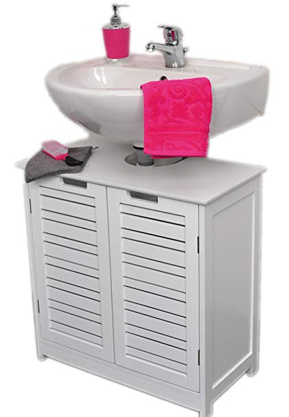 Evideco Non Pedestal Bath Under Sink Storage Vanity Cabinet Miami White