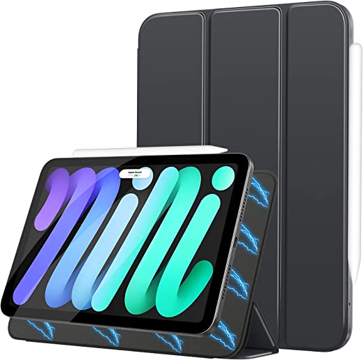 MoKo Case Fit New iPad Mini 6, iPad Mini 6th Generation Case 2021, Magnetic Smart Folio Case Slim Lightweight Protective Shell Stand Fit iPad Mini 6 8.3-inch, Auto Wake/Sleep, Space Gray