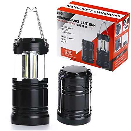 Decaker 2 Pack LED Camping Lantern with Magnetic Base, Military Grade Collapsible LED Tactical Tac Light Lantern Elite,Survival Kit for Emergency, Hurricane, Outage
