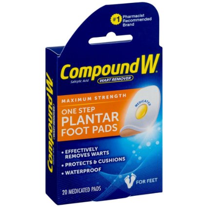 Compound W Wart Remover One Step Pads for Plantar Warts-20ct