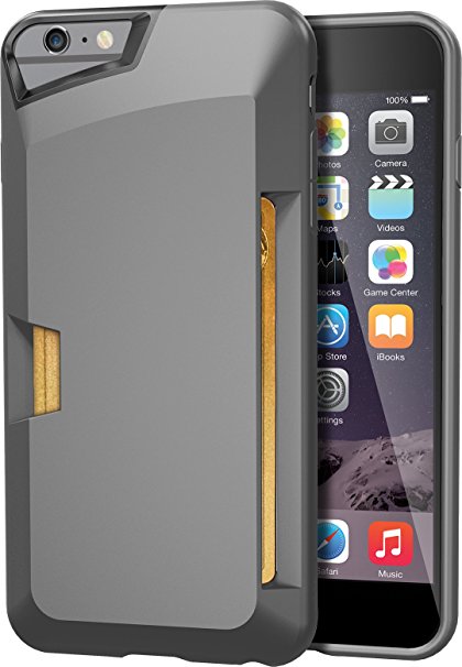 iPhone 6 Plus/6s Plus Wallet Case - Vault Slim Wallet for iPhone 6 /6s  (5.5") by Silk - Ultra Slim Protective Credit Card Phone Cover (Gunmetal Gray)