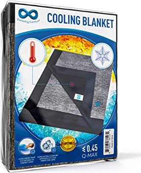 Everlasting Comfort Cooling Blanket for Hot Sleepers - Dual Sided Bamboo Summer Blanket Reduces Body Temperature up to 10 Degrees in Under 5 Minutes - Light Cooling Throw Blanket for Sleeping (60x80)