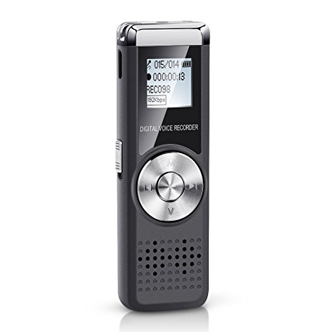 Shnvir Voice Recorder 16GB Digital Voice Recorder Voice Activated Recorder Mini Voice Recorder Dictaphone Voice Recorder for Lectures Meetings with MP3 Player (16GB)