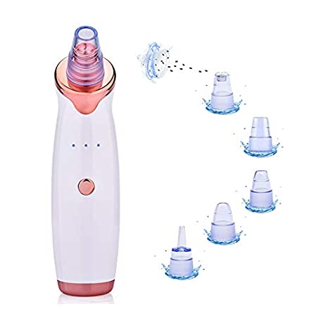 Blackhead Remover Pore Vacuum cleaner - Electric Pore Extractor Kit USB Rechargeable Blackhead Suction Tool With 5 Suction Beauty Heads