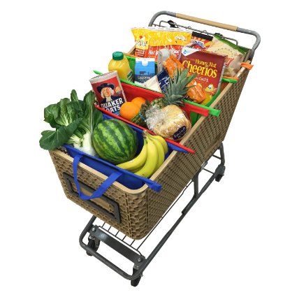 Zelancio Shopping Sherpa Reusable Grocery Bag Trolley Bag Set