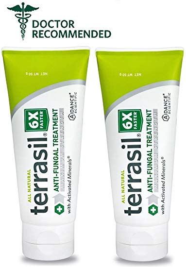 Terrasil® Anti-fungal Treatment MAX - 8X Faster, Doctor Recommended, 100% Guaranteed, All-Natural, Soothing, OTC-Registered ointment for fungal infections (Two 50 Gram Tube)