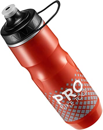 Insulated Bike Water Bottle 680 ml 24 oz - Bonus Sports Carry Loop - for All Fitness and Cycling - Keep Drinks Cold, Longer - Soft Silicone Mouthpiece – Fast Flow Valve - Easy Squeeze Bidon - BPA Free