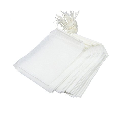 Y&Y Star 100pcs Disposable Tea Filter Bags Disposable String Drawstring for Loose Tea, 2.16x2.8inch (100pcs 2.16x2.8inch)