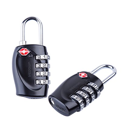 Intcrown Combination Locks 4 Digit TSA Approved for Luggage Suitcase Gym Lockers (2 Pack)