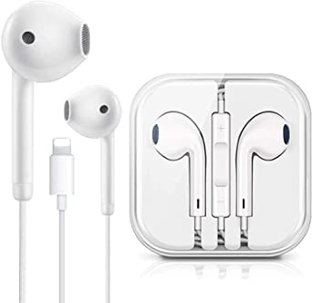 Lighting Connector Earbuds Earphone Wired Headphones Headset with Mic and Volume Control,Isolation Noise,Compatible with Apple iPhone 11 Pro Max/Xs Max/XR/X/7/8 Plus Plug and Play Disc Cleaners