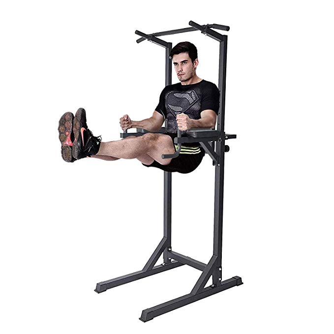 Dporticus Power Tower Workout Dip Station Multi-Function Home Gym Strength Training Fitness Equipment