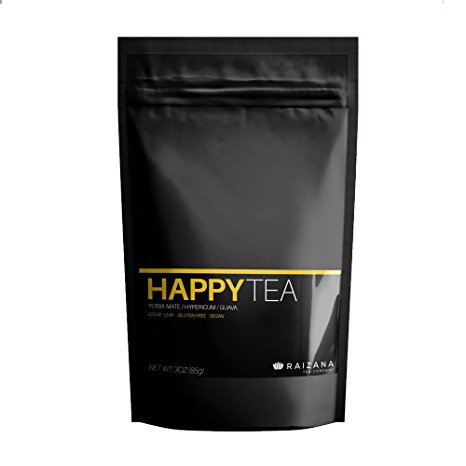 Happy Tea: St. John's Wort Yerba Mate Hibiscus Herbal Tea Natural remedy for Good Mood 3oz 40 Cups BEST VALUE