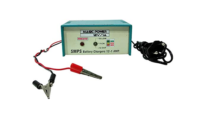 Magic Power 12V 1A Charger for 7.5Ah Battery and 2 Wheeler Batteries