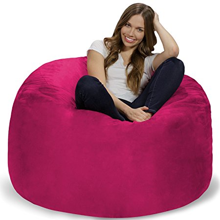 Chill Bag - Bean Bags Memory Foam Bean Bag Chair, 4-Feet, Pink
