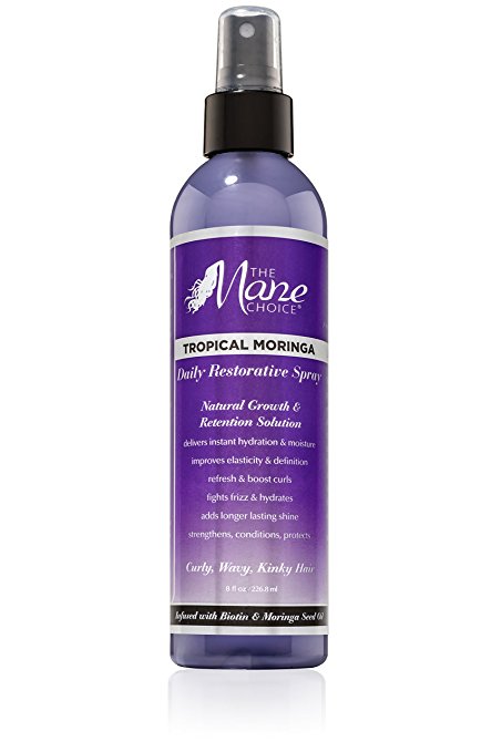 THE MANE CHOICE Tropical Moringa Daily Restorative Spray - Intense Daily Hair Hydration to Re-Hydrate, Define and Re-Shape Your Tresses ( 8 Ounces / 230 Milliliters )