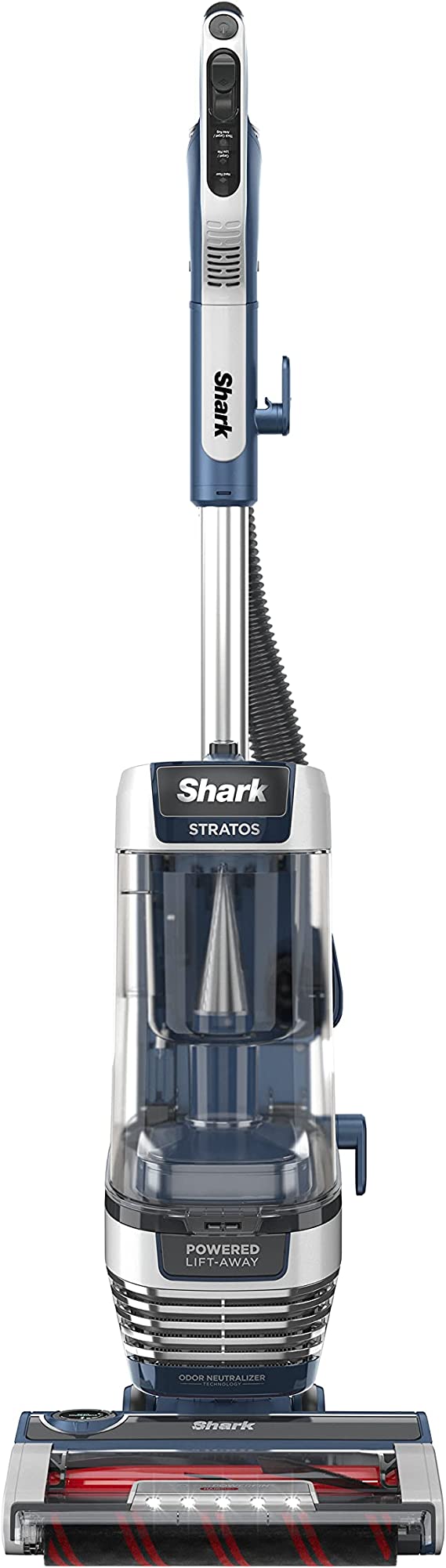 Shark AZ3002 Stratos Upright Vacuum with DuoClean PowerFins, HairPro, Powered Lift-Away, Self-Cleaning Brushroll, & Odor Neutralizer Technology, Navy