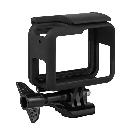 Kupton Frame Compatible with GoPro Hero 7 Black/ 6/5/ Hero (2018) Housing Border Protective shell Case Accessories for Go Pro Hero7 Hero6 Hero5 Black with Quick Pull Movable Socket and Screw (Black)