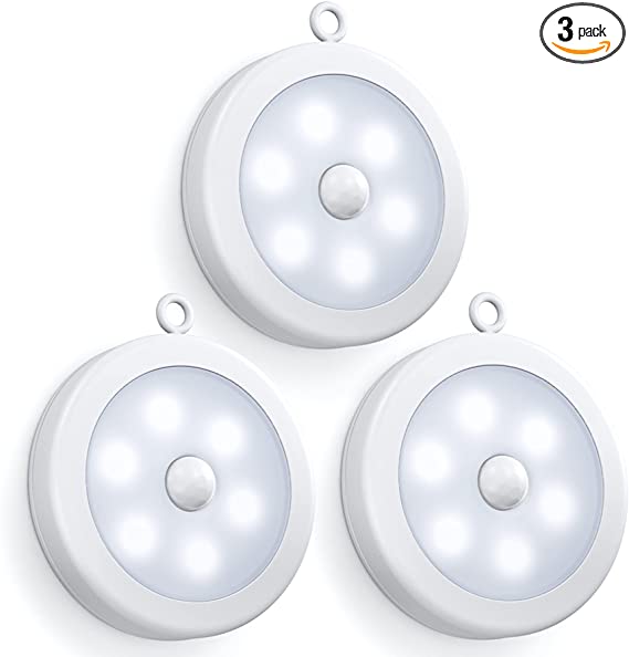 Motion Sensor Light, Closet Light, Wall Light, Stick Anywhere with No Tools, Battery Operated Lights, LED Night Lights, Perfect for Staircase, Hallway, Bathroom, Bedroom, Kitchen, Cabinet (3 Pack)