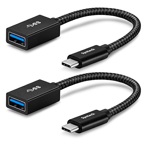 USB C to USB Adapter(2-Pack), USB Type C 3.1 to USB Adapter, Syntech USB 3.0 to Thunderbolt 3 Adapter OTG Cable for Macbook Pro, Samsung Galaxy S8/Note8/Book, Google Pixel 2, XPS 2-in-1 and More