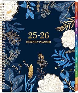 2025-2026 Monthly Planner - 2 Year Monthly Planner/Calendar 2025-2026, 11" x 9", Jan. 2025 - Dec. 2026, 24 Monthly Planner, Tabs, Back Pocket, Holidays, Twin-Wire Binding, Note Pages