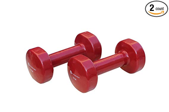 GYMENIST Set of 2 Vinyl Coated Dumbbells, With A Great Non Slip Grip, Choose You Weight Size