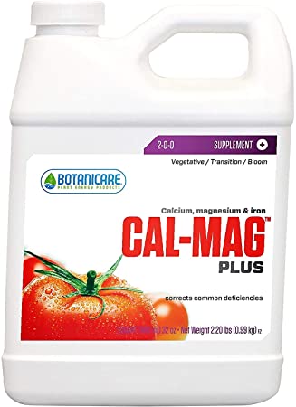 Botanicare HGC732110 Cal-Mag Plus, A Calcium, Magnesium, and Iron Plant Supplement, Corrects Common Plant Deficiencies, Add to Water Or Use As A Spray, 2-0-0 NPK, Quart - 1