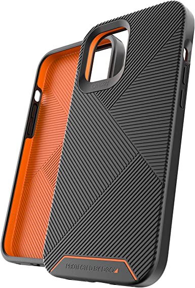 Gear4 Battersea Hardback Case with Advanced Impact Protection [ Protected by D3O ] with Reinforced Back Protection, Slim Design - Made for iPhone 12 Pro Max - Black