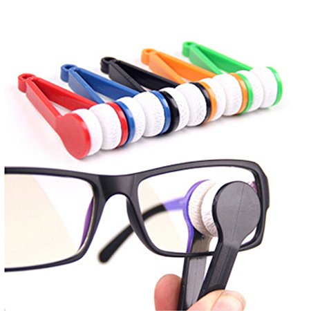 5 Pcs Mini Sun Glasses Eyeglass Microfiber Spectacles Cleaner Soft Brush Cleaning Tool Mini Microfiber Glasses Eyeglasses Cleaner Cleaning Clip (Random Color)