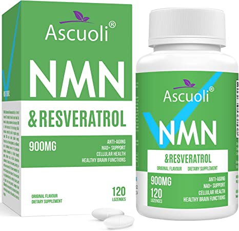 Sublingual NMN 500mg + Trans-Resveratrol Purity 99%, 3-in-1 Advanced Formula NMN Resveratrol Supplement for Boost NAD+, Immune & Energy Support, Anti-Aging, Skin & Overall Health (1 Pack 120 Lozenges)