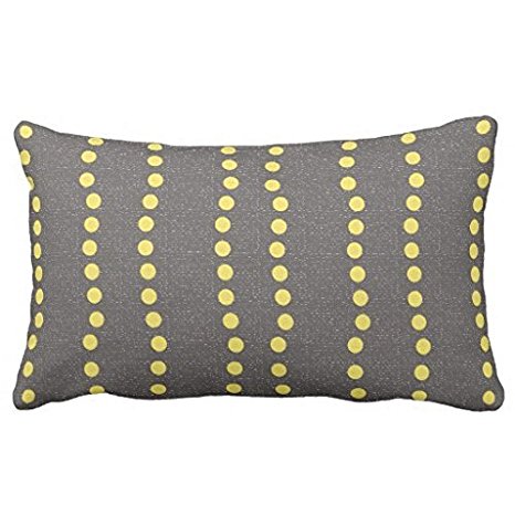 Standard Pillowcase Decorative Dark Grey And Yellow Dots Pillow Sham 20X30 Inches