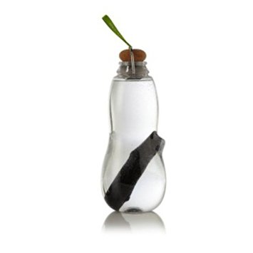 Black   Blum Charcoal Filter Water Bottle with Lime Tag, Clear