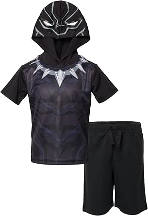 Marvel Avengers Spider-Man Captain America Hulk Thor Athletic T-Shirt and Mesh Shorts Outfit Set Toddler to Big Kid